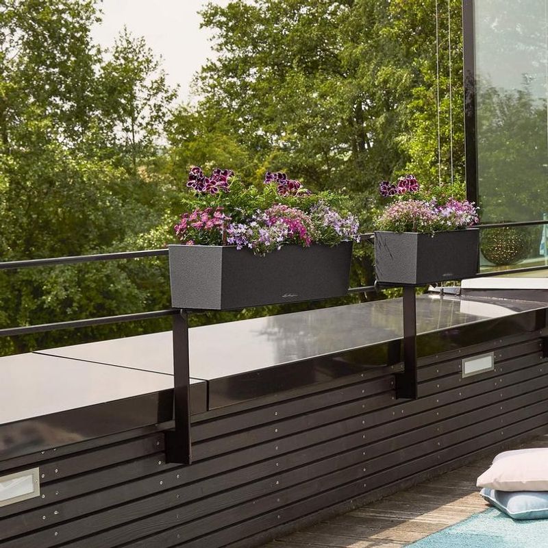 Balconera Stone 50 'Graphite Black', Lechuza Balkongkasse