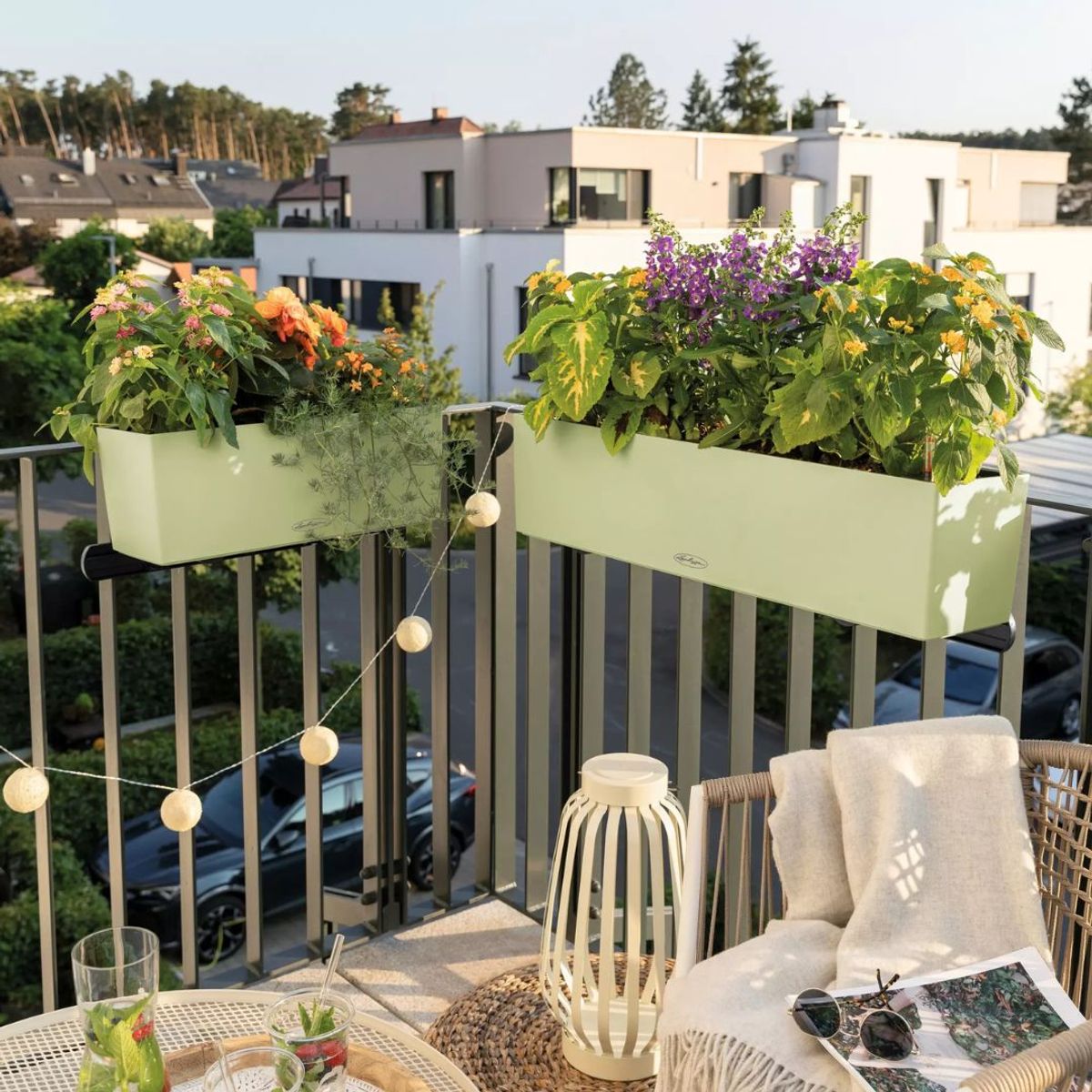 Balconera Color 100 'Sand Brown', Lechuza Balkongkasse